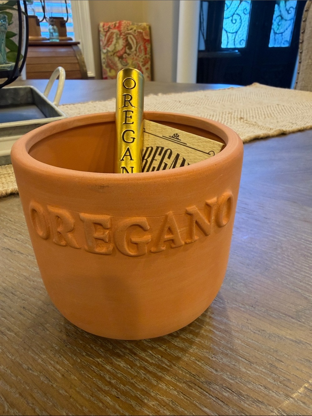 Mud Pie Terracotta Oregano Planter - Rustic Orange Herb Pot